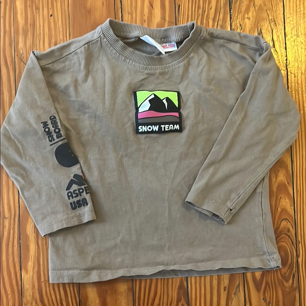 Zara Snow Team Gray Long Sleeve Shirt